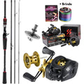 Conjunto Carbon - Carretilha com 10KG de DRAG - Vara 10/25 LBS + Linha Multifilamento